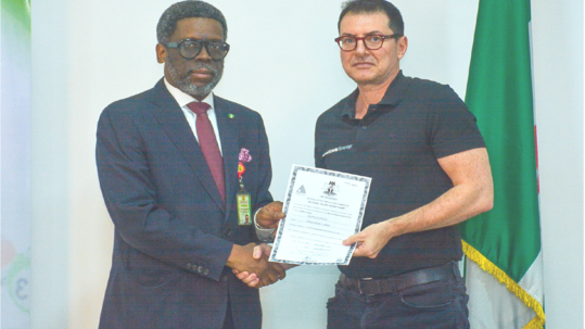 NLRC DG, Mr. Lanre Gbajabiamila with Chairmman Visa Tech Ltd, Mr. Semih Sadi